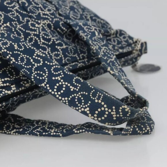 CHANEL Arabesque Tote Bag Canvas Navy CC Auth yk17405 - Picture 7 of 16